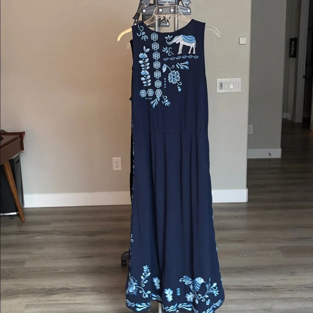 Johnny Was V-Neck Drawstring Knit Dress (Size M) - Picture 13 of 14